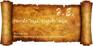 Herényi Eutímia névjegykártya